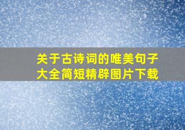 关于古诗词的唯美句子大全简短精辟图片下载