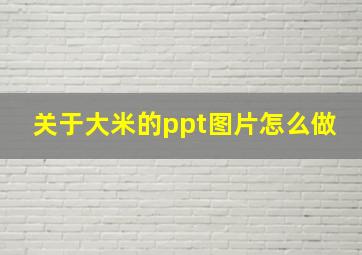 关于大米的ppt图片怎么做