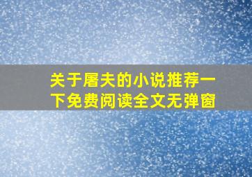 关于屠夫的小说推荐一下免费阅读全文无弹窗