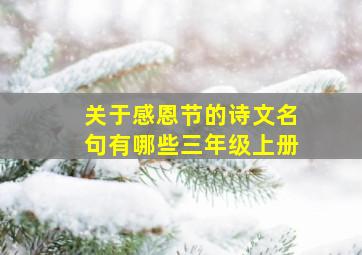 关于感恩节的诗文名句有哪些三年级上册