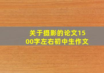 关于摄影的论文1500字左右初中生作文