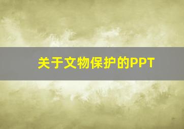 关于文物保护的PPT