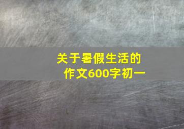 关于暑假生活的作文600字初一