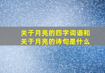 关于月亮的四字词语和关于月亮的诗句是什么