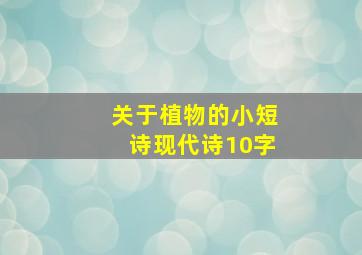 关于植物的小短诗现代诗10字