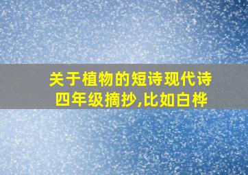 关于植物的短诗现代诗四年级摘抄,比如白桦