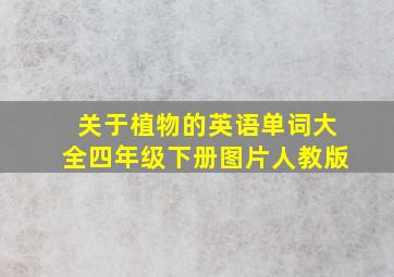 关于植物的英语单词大全四年级下册图片人教版