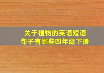 关于植物的英语短语句子有哪些四年级下册