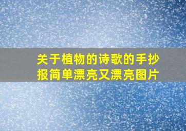 关于植物的诗歌的手抄报简单漂亮又漂亮图片