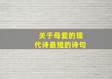 关于母爱的现代诗最短的诗句