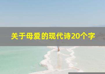 关于母爱的现代诗20个字