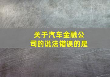 关于汽车金融公司的说法错误的是