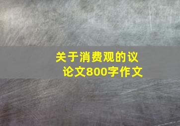 关于消费观的议论文800字作文