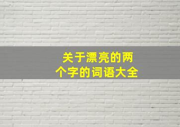 关于漂亮的两个字的词语大全