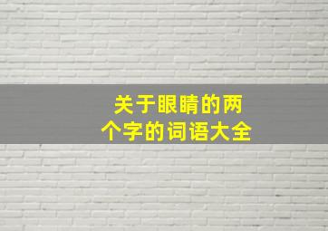 关于眼睛的两个字的词语大全