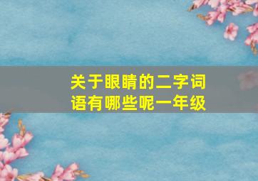 关于眼睛的二字词语有哪些呢一年级