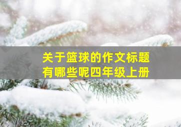 关于篮球的作文标题有哪些呢四年级上册