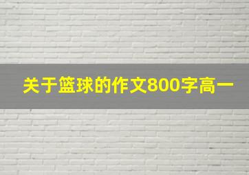 关于篮球的作文800字高一