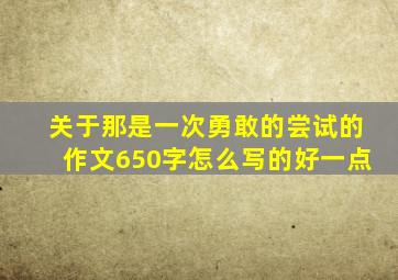 关于那是一次勇敢的尝试的作文650字怎么写的好一点