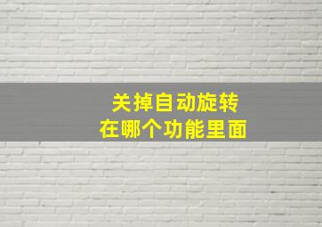 关掉自动旋转在哪个功能里面