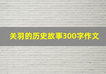 关羽的历史故事300字作文