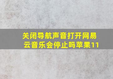 关闭导航声音打开网易云音乐会停止吗苹果11