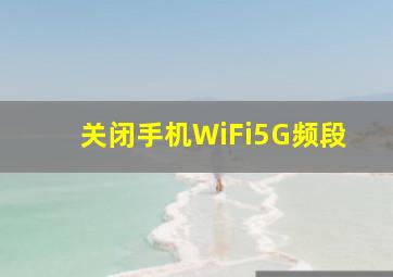 关闭手机WiFi5G频段