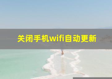 关闭手机wifi自动更新