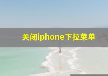 关闭iphone下拉菜单