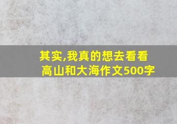 其实,我真的想去看看高山和大海作文500字