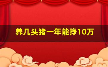 养几头猪一年能挣10万