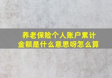 养老保险个人账户累计金额是什么意思呀怎么算