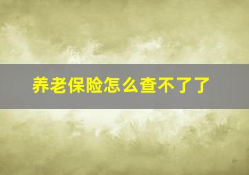 养老保险怎么查不了了