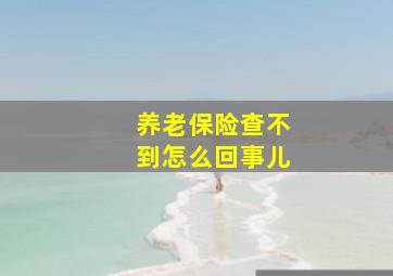 养老保险查不到怎么回事儿