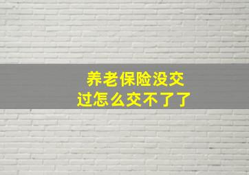 养老保险没交过怎么交不了了