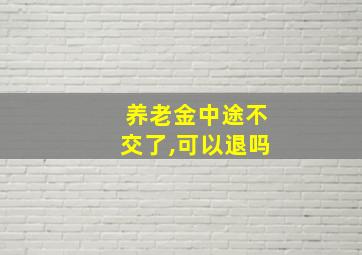 养老金中途不交了,可以退吗