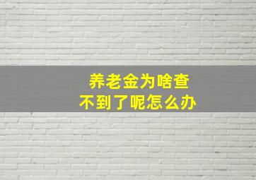 养老金为啥查不到了呢怎么办