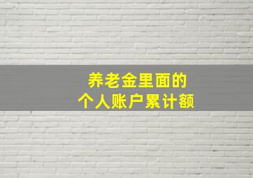 养老金里面的个人账户累计额