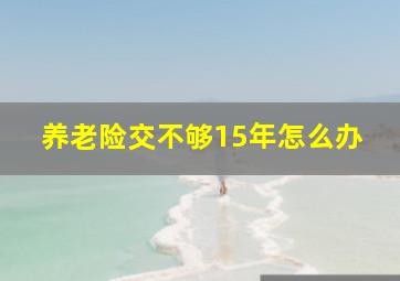 养老险交不够15年怎么办