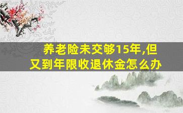 养老险未交够15年,但又到年限收退休金怎么办