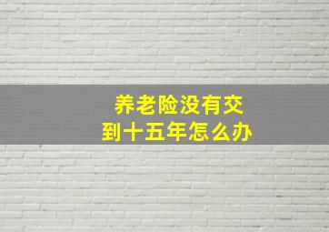 养老险没有交到十五年怎么办