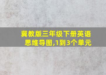 冀教版三年级下册英语思维导图,1到3个单元