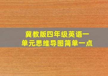 冀教版四年级英语一单元思维导图简单一点