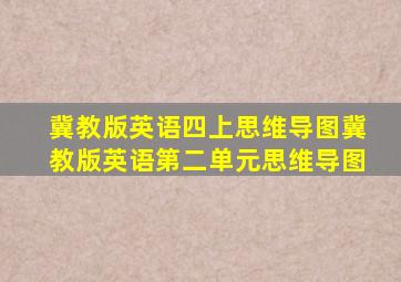 冀教版英语四上思维导图冀教版英语第二单元思维导图