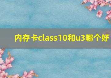 内存卡class10和u3哪个好