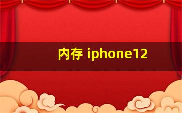 内存 iphone12