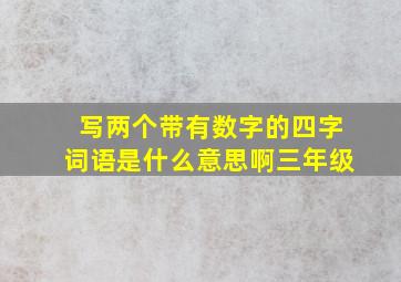 写两个带有数字的四字词语是什么意思啊三年级