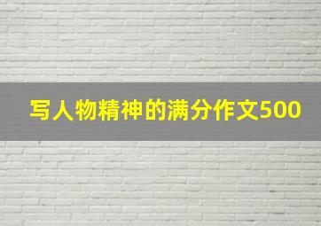 写人物精神的满分作文500