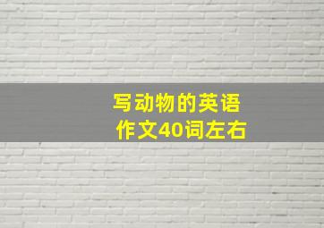 写动物的英语作文40词左右