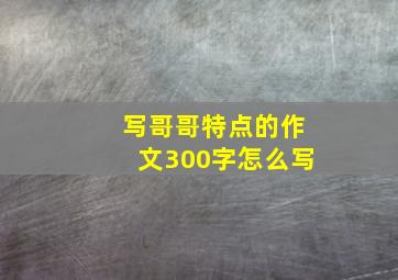 写哥哥特点的作文300字怎么写